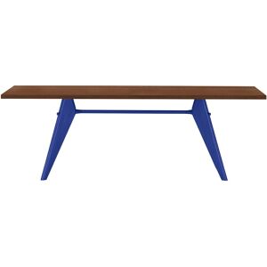 Vitra Em Table 260, Base Prouvé Bleu Marcoule - Solid American Walnut