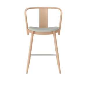 Massproductions Icha Bar Chair - H 650, Black Stained Beech, Fabric C+, Kvadrat - Vidar 3 0333