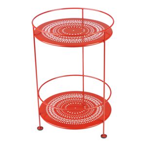 Fermob Guinguette Side Table With Perforated Double Top Poppy 67