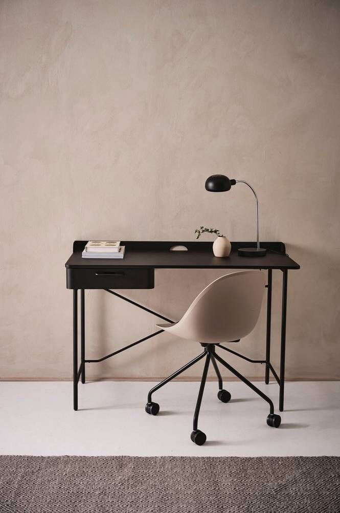 VERNON skrivebord 55x115 cm Black mdf / metall