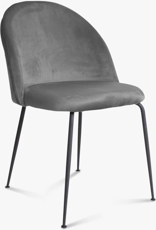 Nordic Essentials Genève Spisebord Stol 2pcs, Grå Velour med Black Legs