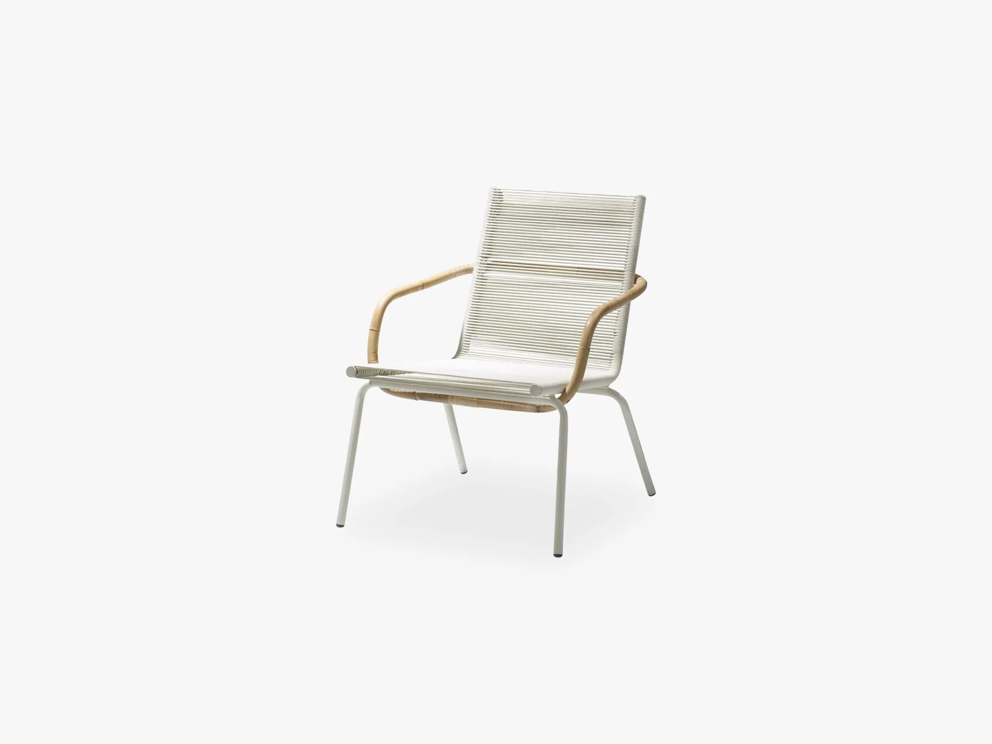 Cane-Line Seat Lounge Chair M / Rattan Armlener - Stables, Hvit