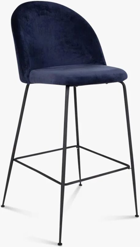 Nordic Essentials Lausanne Bar Chair 2pcs, Blue Velour med Black Legs