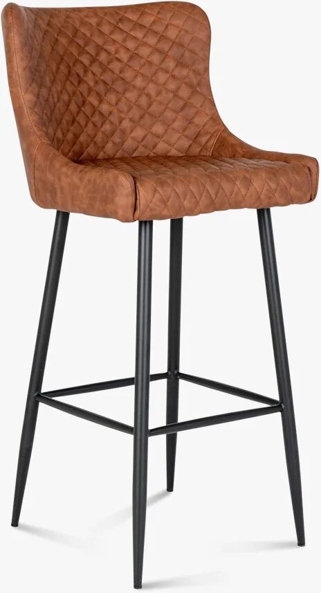 Nordic Essentials Dallas Bar Stol, Vintage Brown Pu med svarte ben