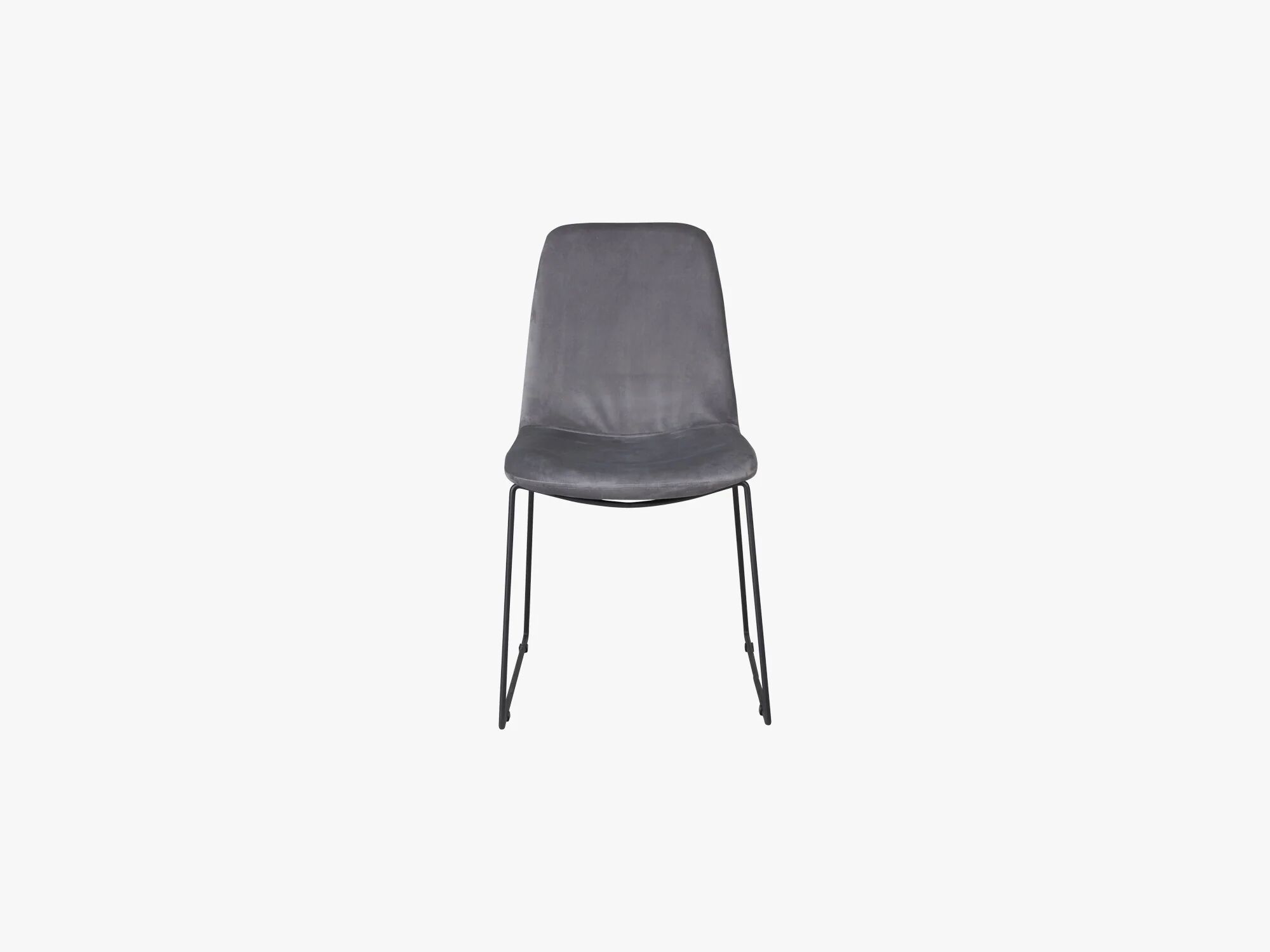 Room Essentials Muce Dining Chair, Black Legs / Grey Velvet