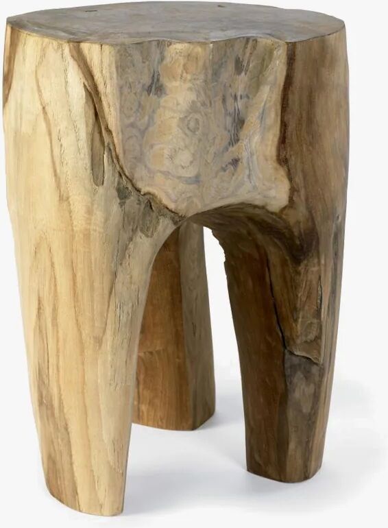 Nordal Teak Wooden Stool, Natural Finish