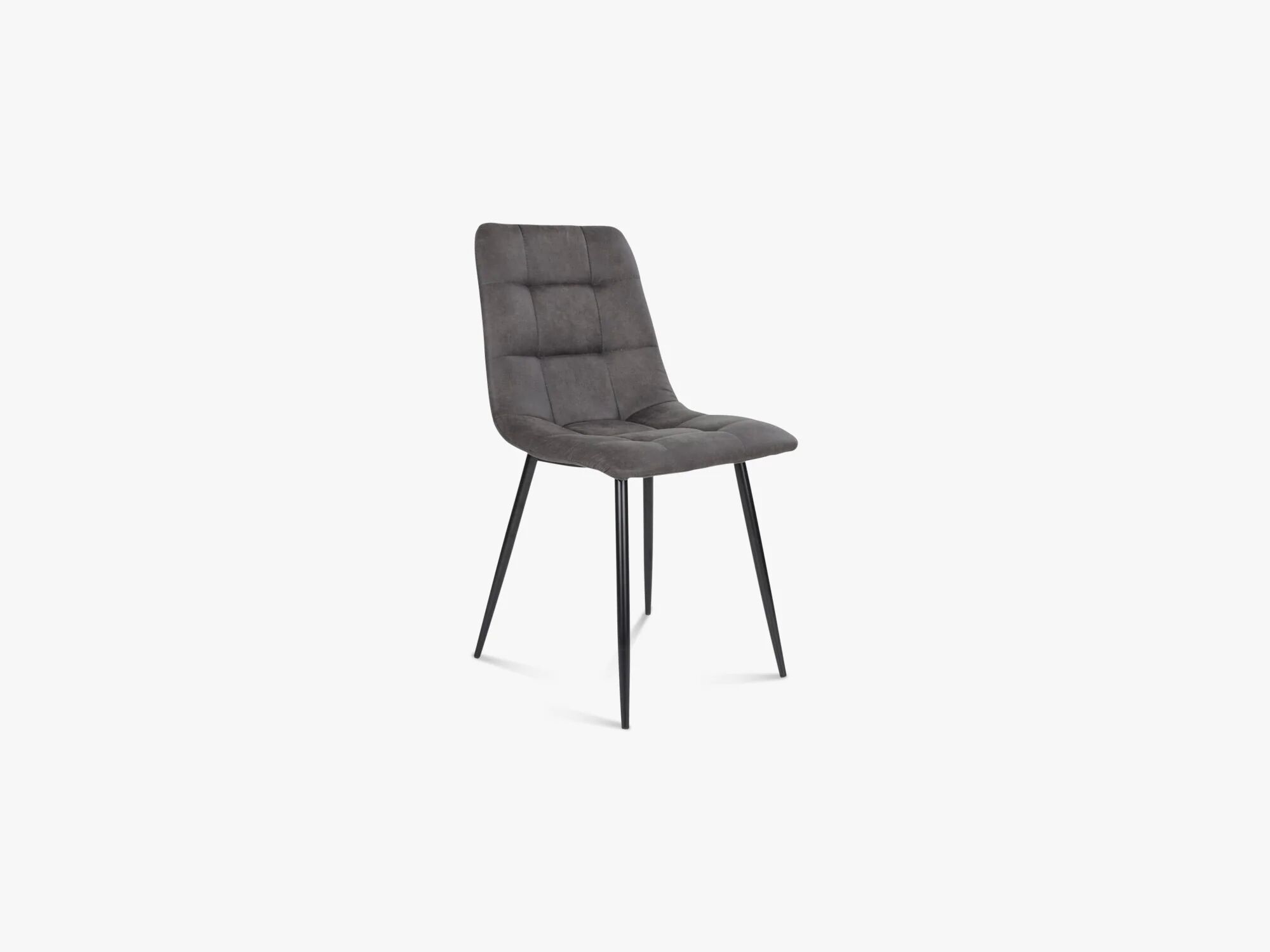 Nordic Essentials Middelfart spisebord stol 2pcs, mørkegrå mikrofiber med svarte ben