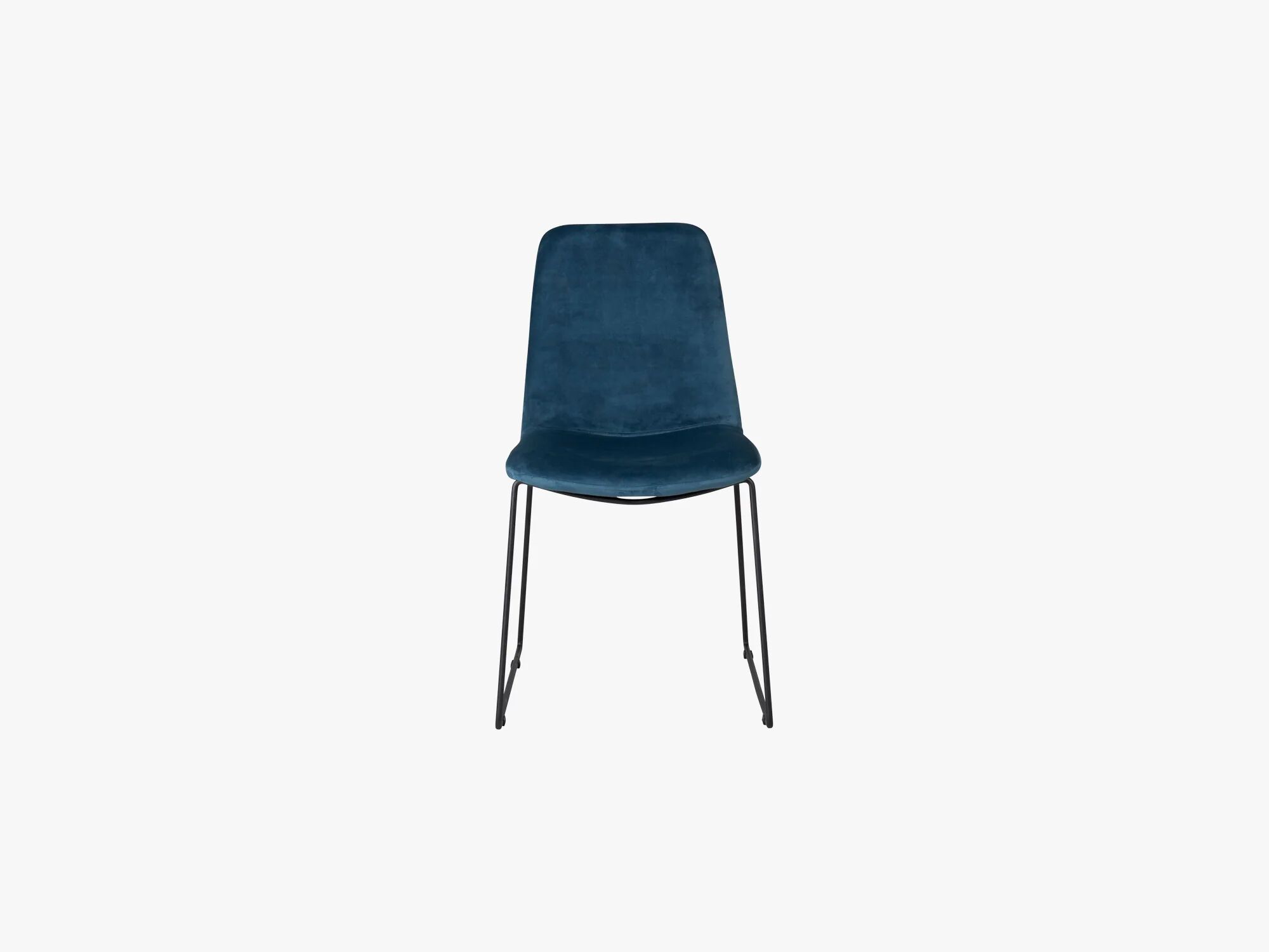 Room Essentials Muce Dining Chair, Black Legs / Blue Velvet