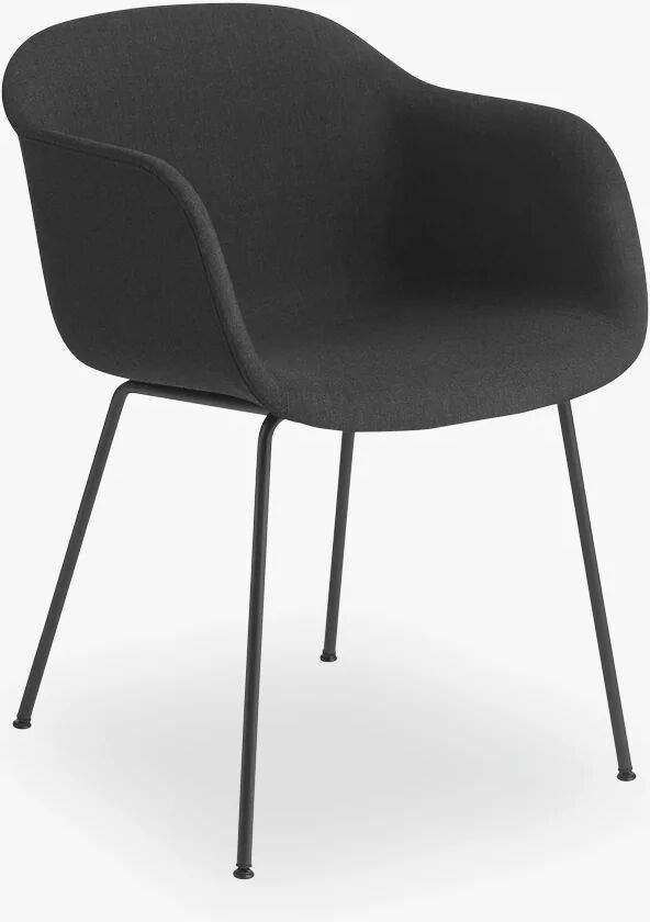 Muuto Fiber Lenestol-Tube-Base-Tekstil Shell, Remix 183 / Svart