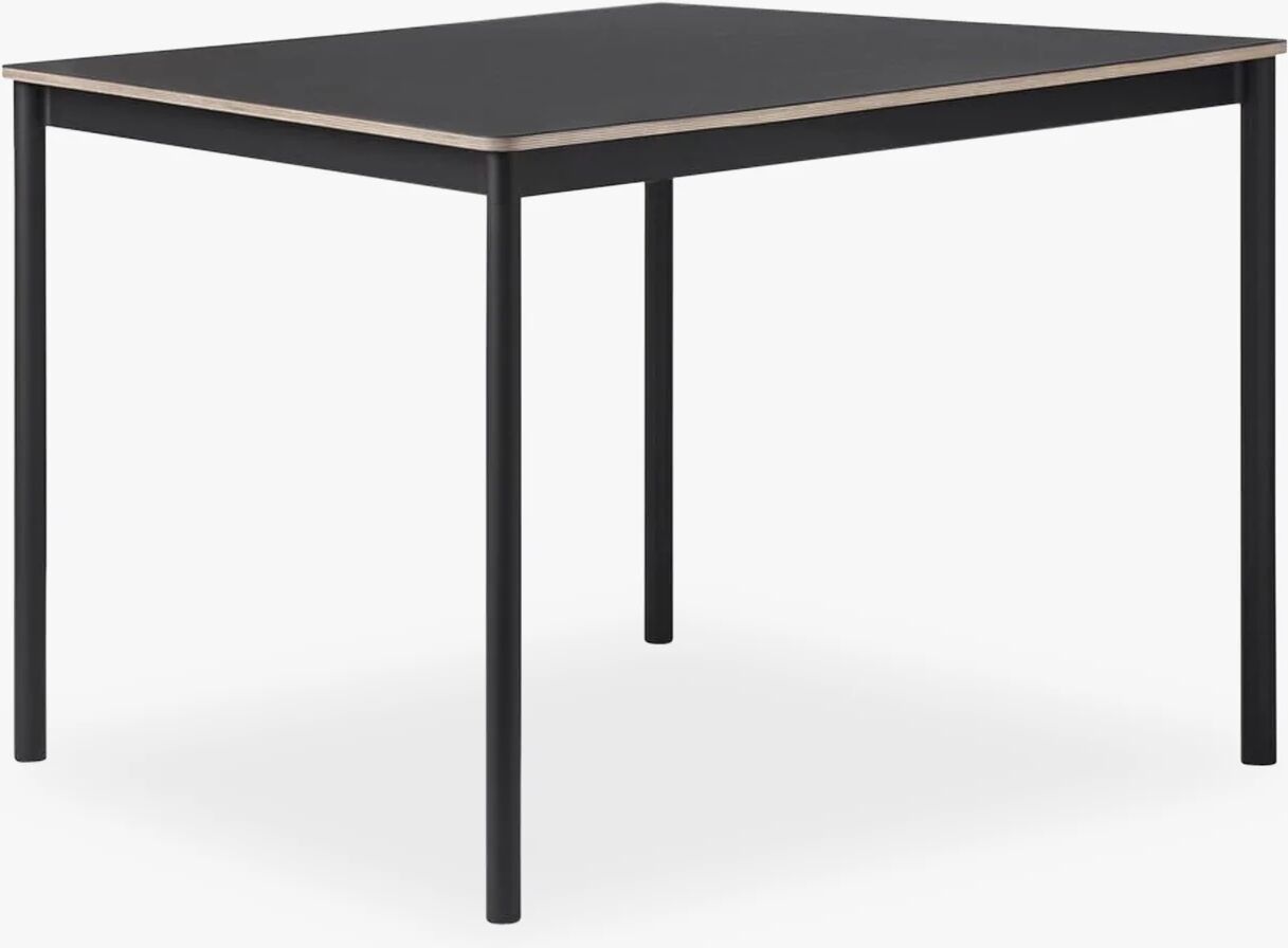 Muuto Base Tabell - 140 X 80, Sort/Sort Linoleum / Kryssfiner