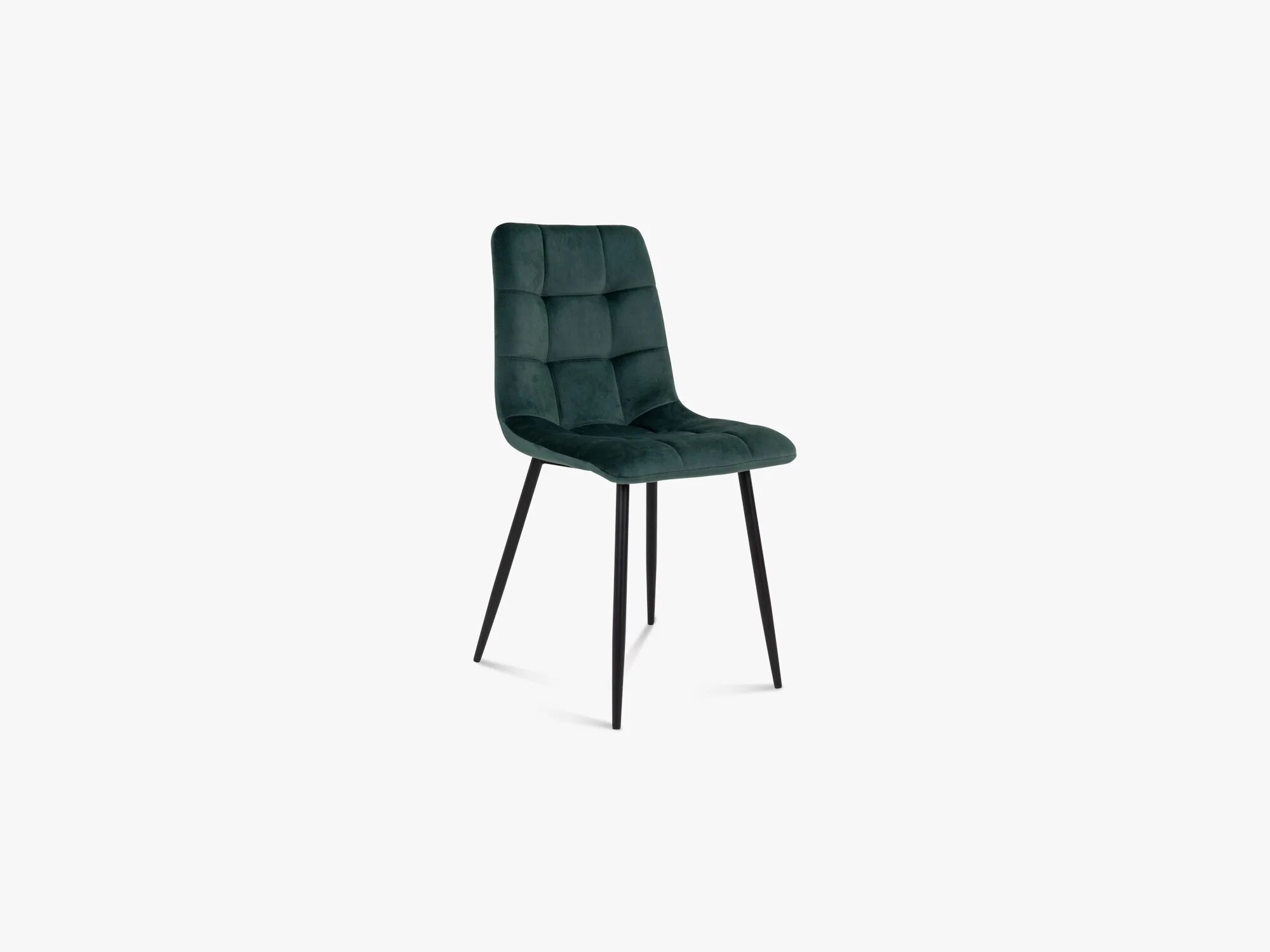 Nordic Essentials Middelfart spisebord stol 2pcs, mørkegrønn velour med svarte ben