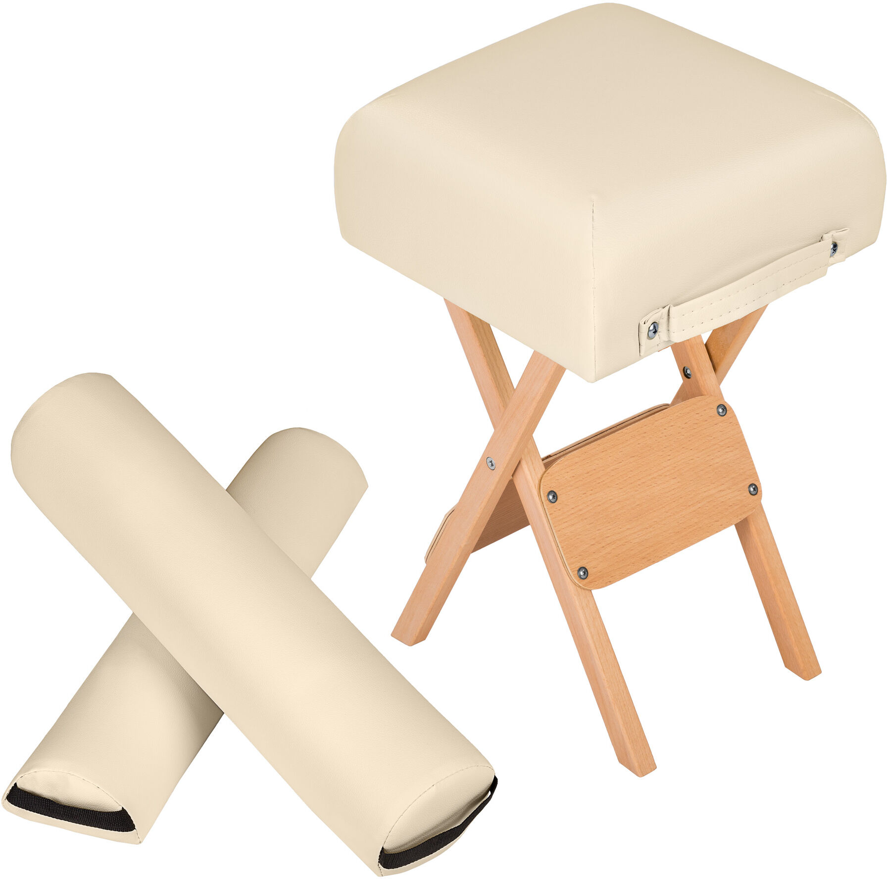 tectake Massasje krakk + 2 kneputer - beige