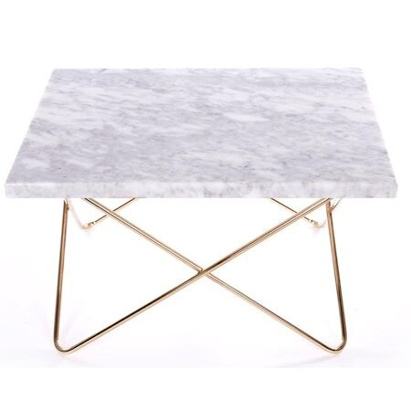 OX DENMARQ Xsmall table - white, brass frame