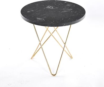 OX DENMARQ Mini O Table Svart Marmor med Messingramme Ø40