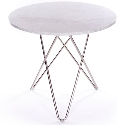 OX DENMARQ Dining O-table - Hvit marmor, krom understell