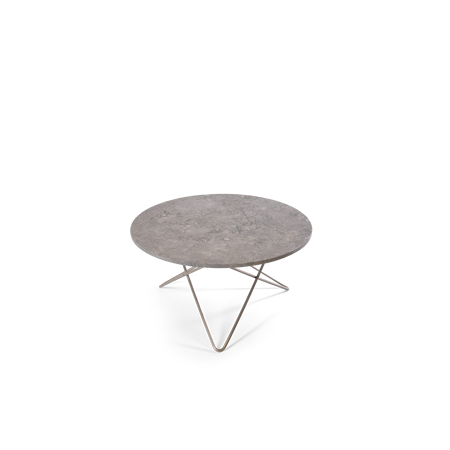 OX DENMARQ O Table Spisebord Rustfritt Stål/Grå Marmor Ø80