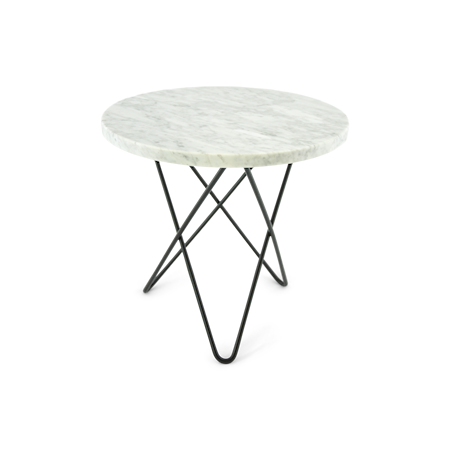 OX DENMARQ Mini O Table Hvit Marmor med Svart Ramme Ø40