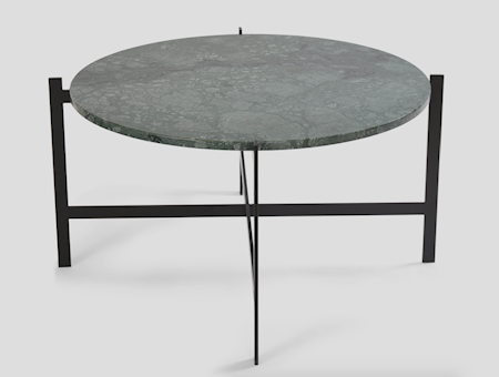 OX DENMARQ Deck table large - Grønn marmor / svartlakkert stamme