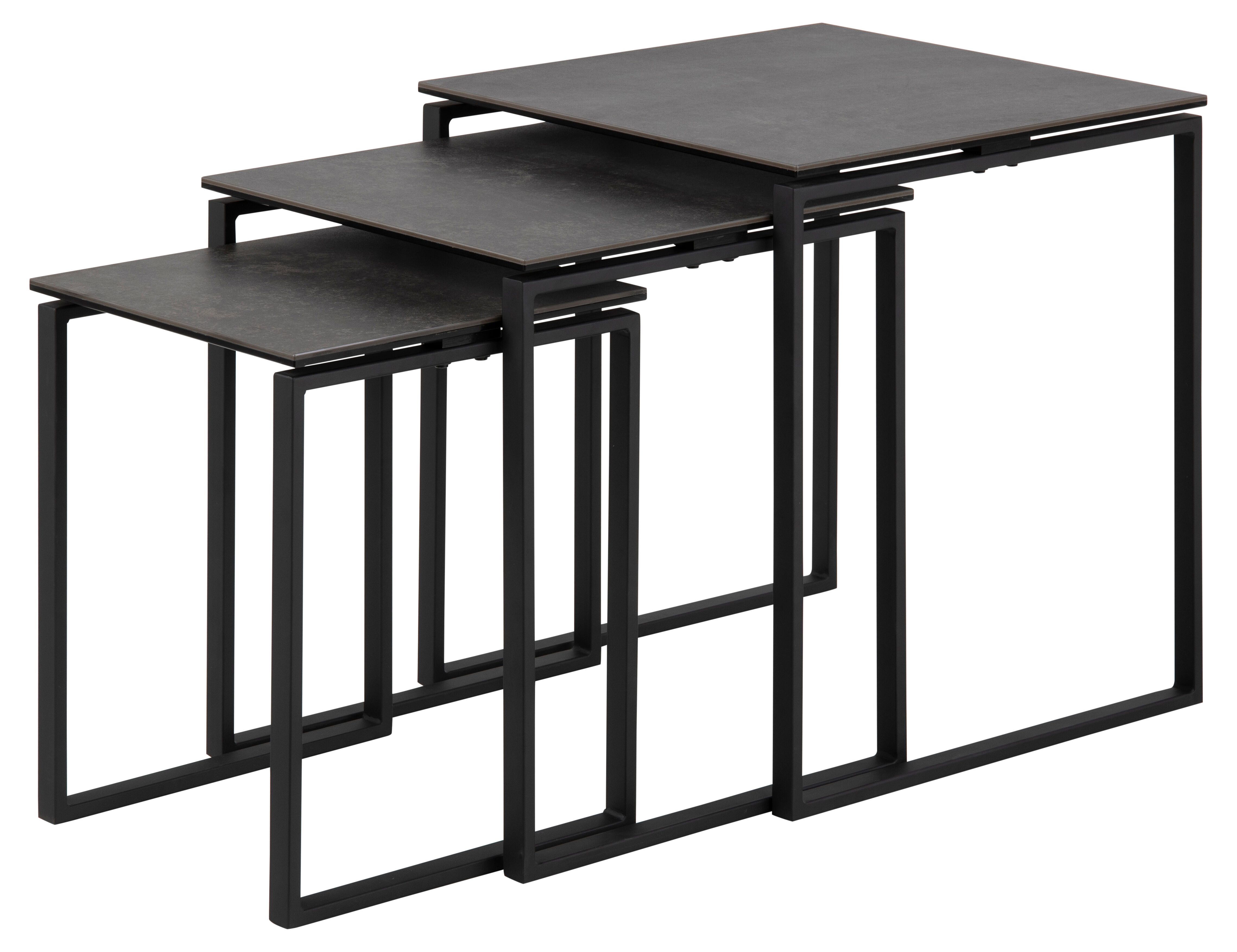Kamma innskuddsbord sett med 3 stk. svart.