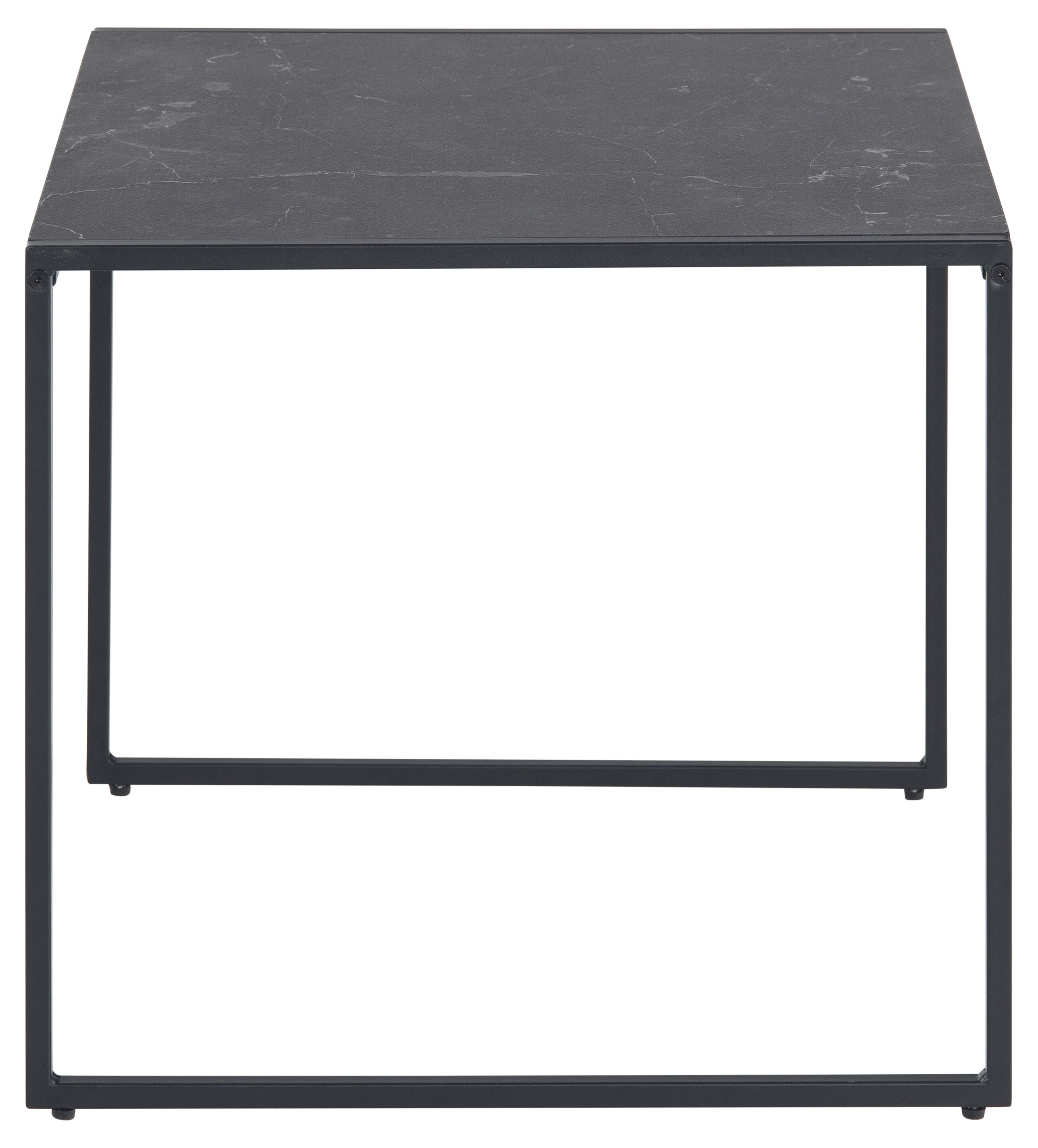 Infinity sofabord hjørnebord marmor print, svart.