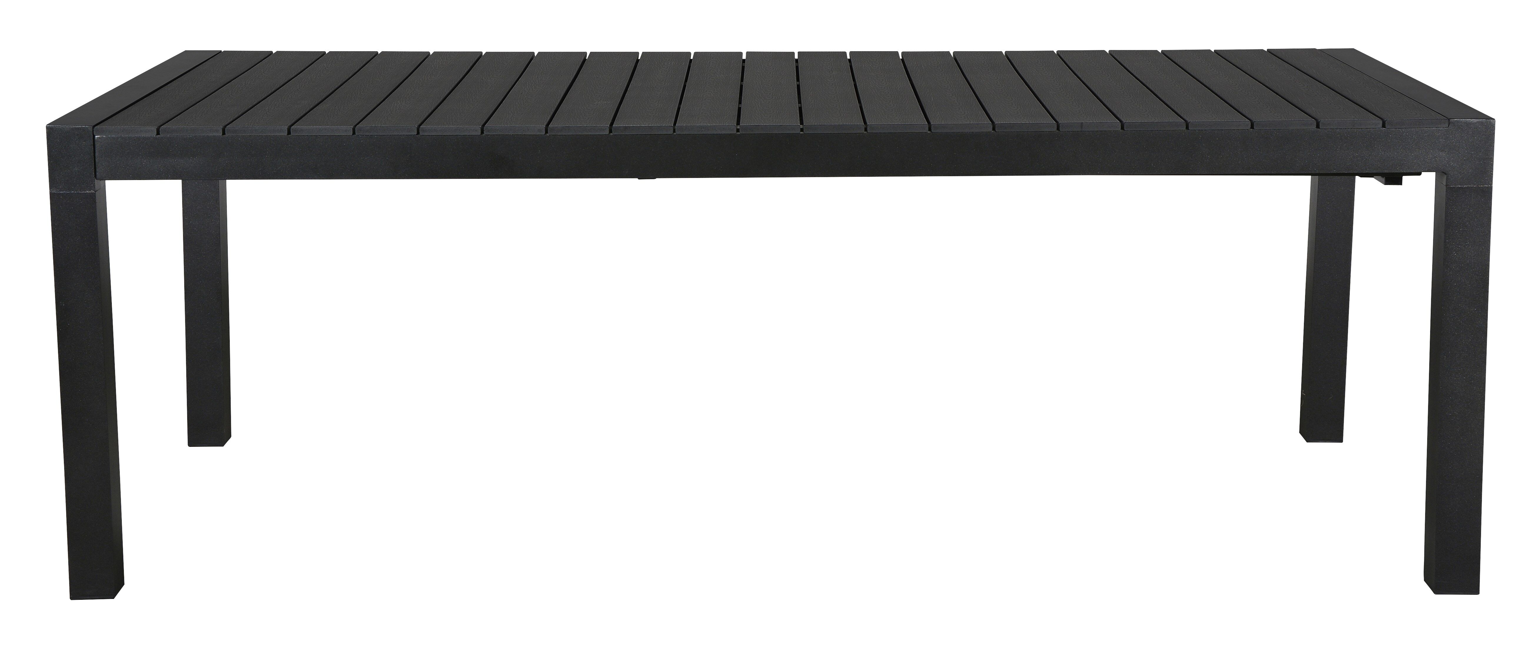 Efour hagebord, inkl. 1 tilleggsplate 205/275 cm svart/svart.