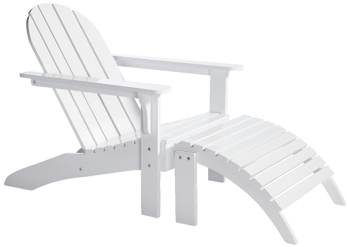 Cinas Adirondack Liggestol & krakk- Hvit   Unoliving