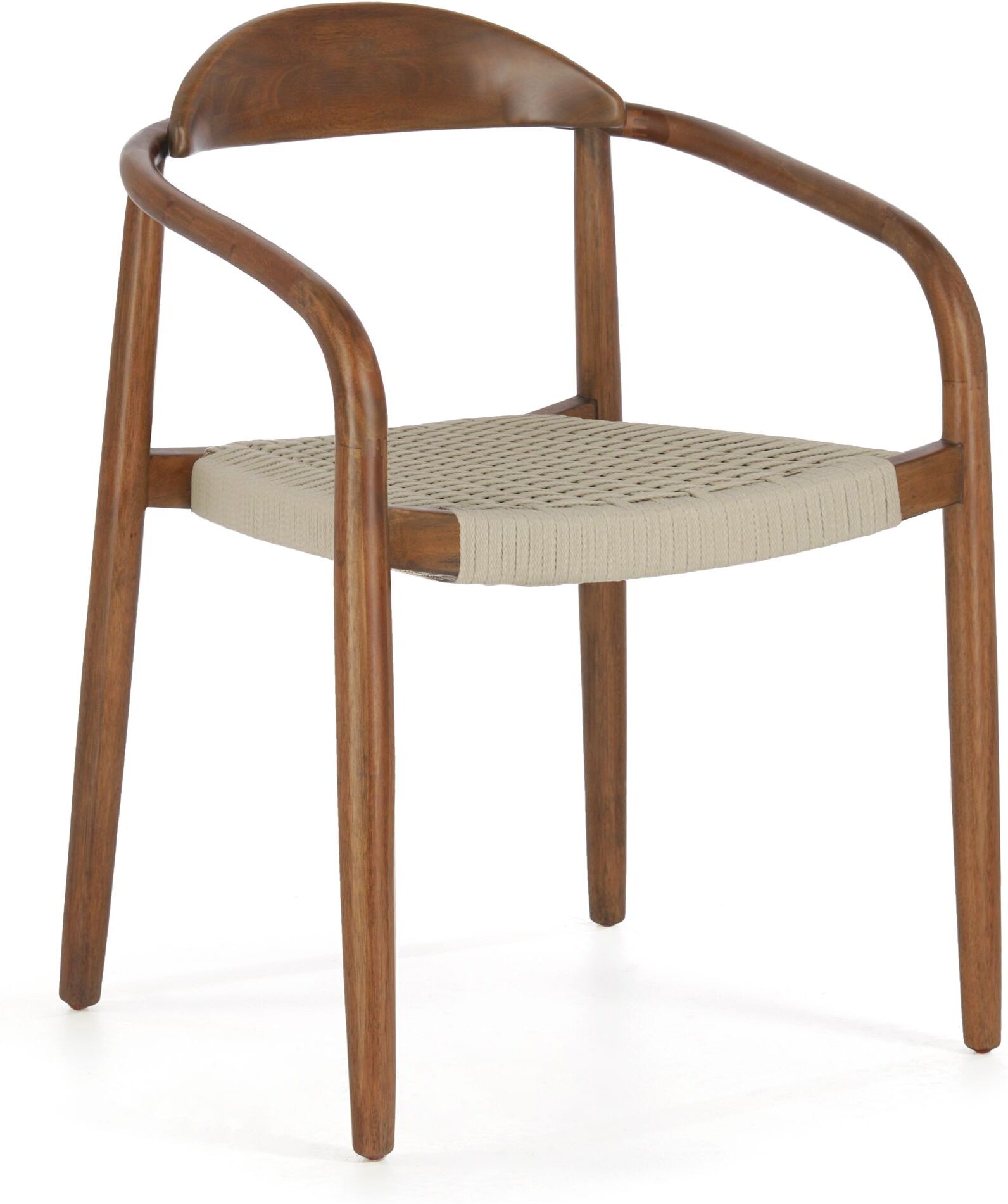 Kave Home Glynis Spisebordstol - Mørk Tre/Beige   Unoliving