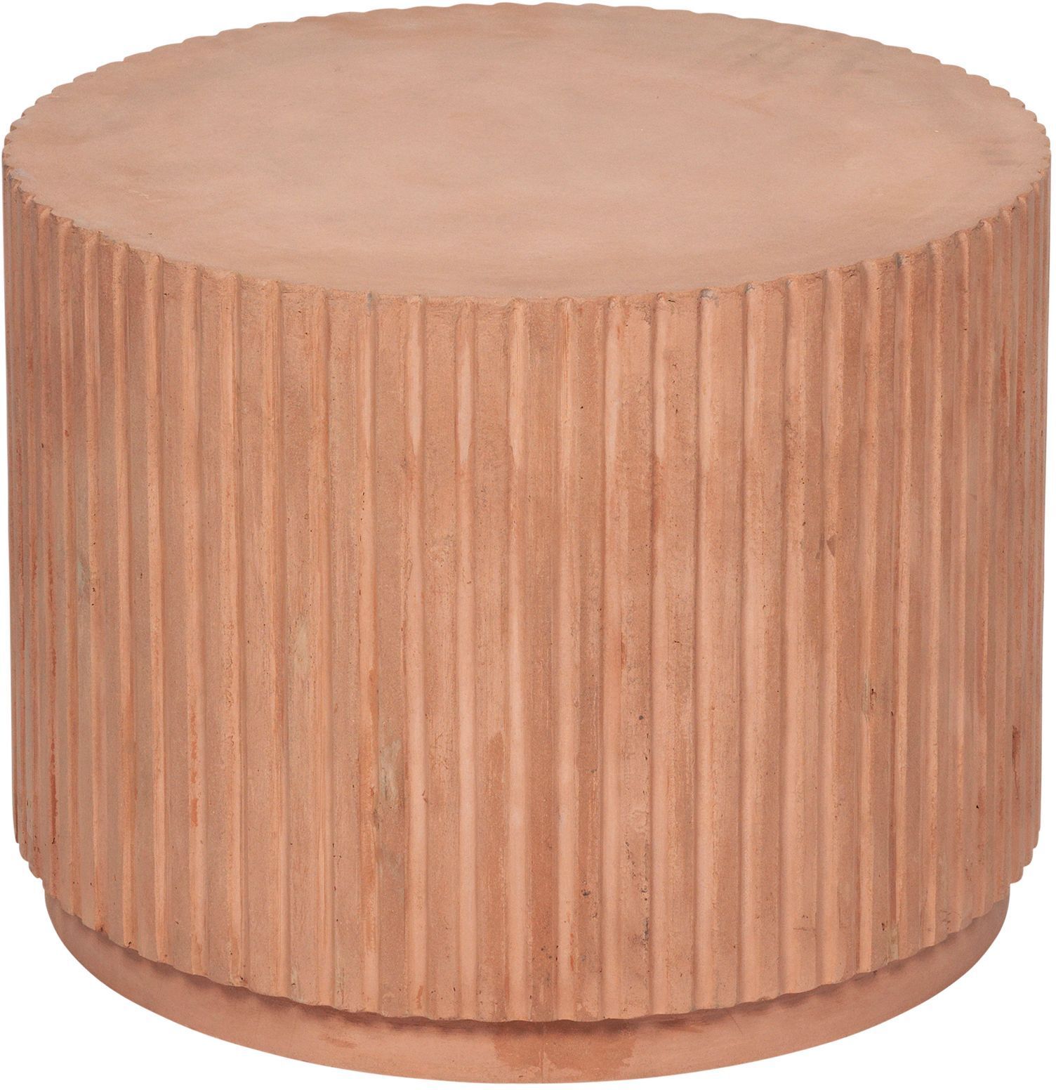 Broste Copenhagen Rillo Podie Sidebord - Fiberbetong Camel, Ø56   Unoliving