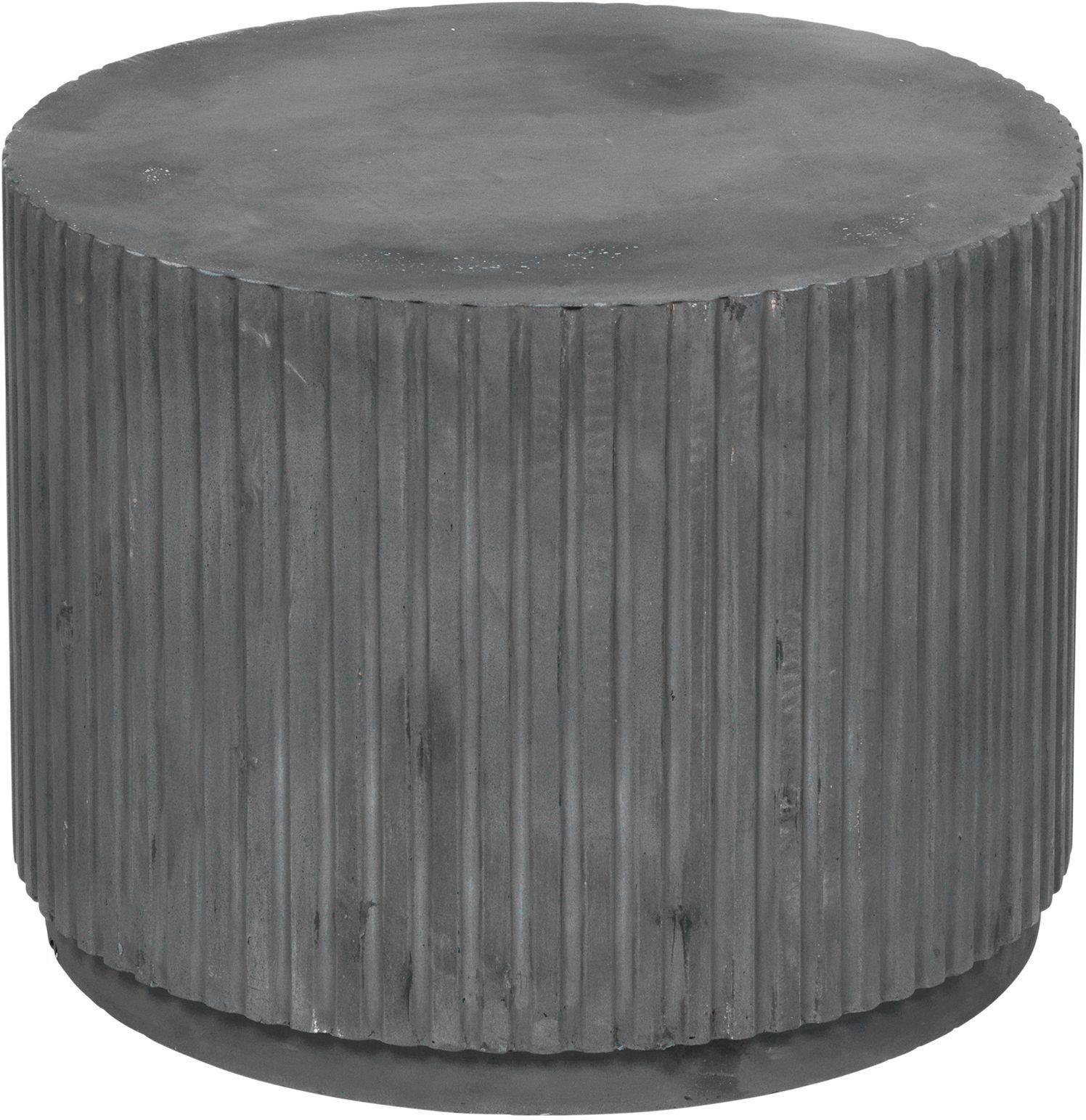 Broste Copenhagen Rillo Podie Sidebord - Fiberbetong Charcoal, Ø56   Unoliving