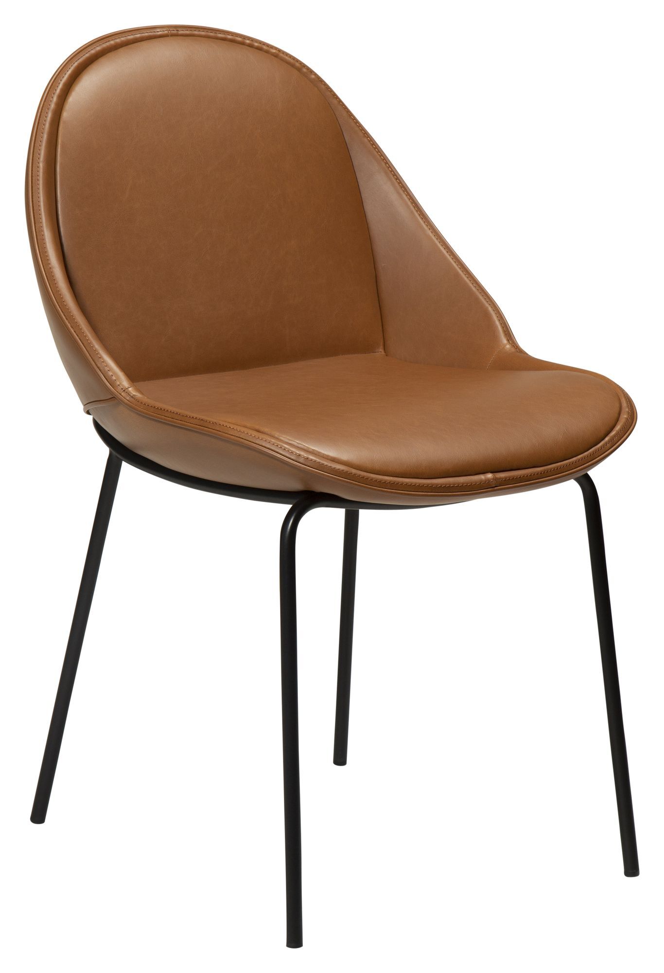 Dan-Form Danform Arch Spisebordsstol, vintage lysebrun kunstlær   Unoliving