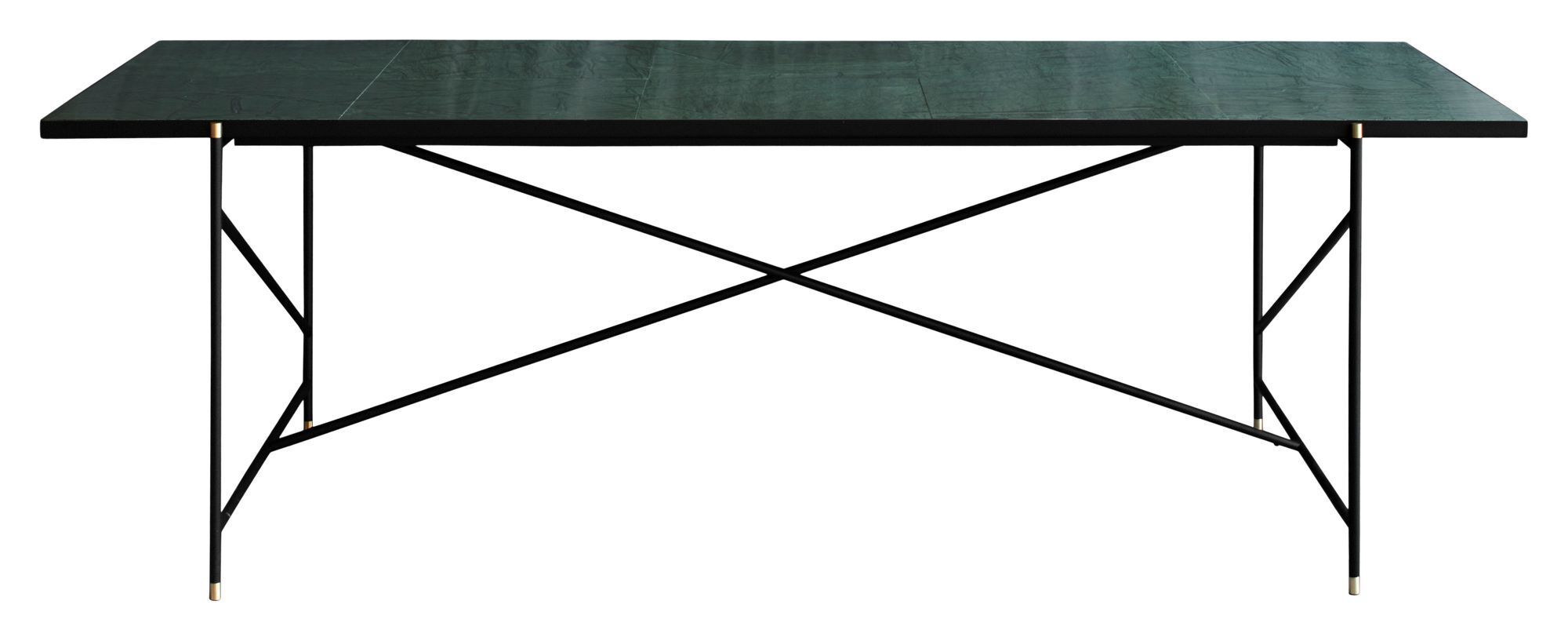 HANDVÄRK - Spisebord - Grønn Marmor m/messing ramme - 96x230   Unoliving
