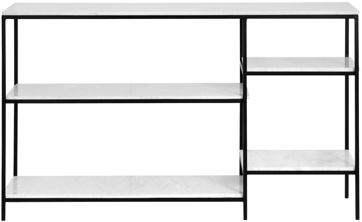 Nordal White Konsollbord - Hvit Marmor/Sort Metall   Unoliving