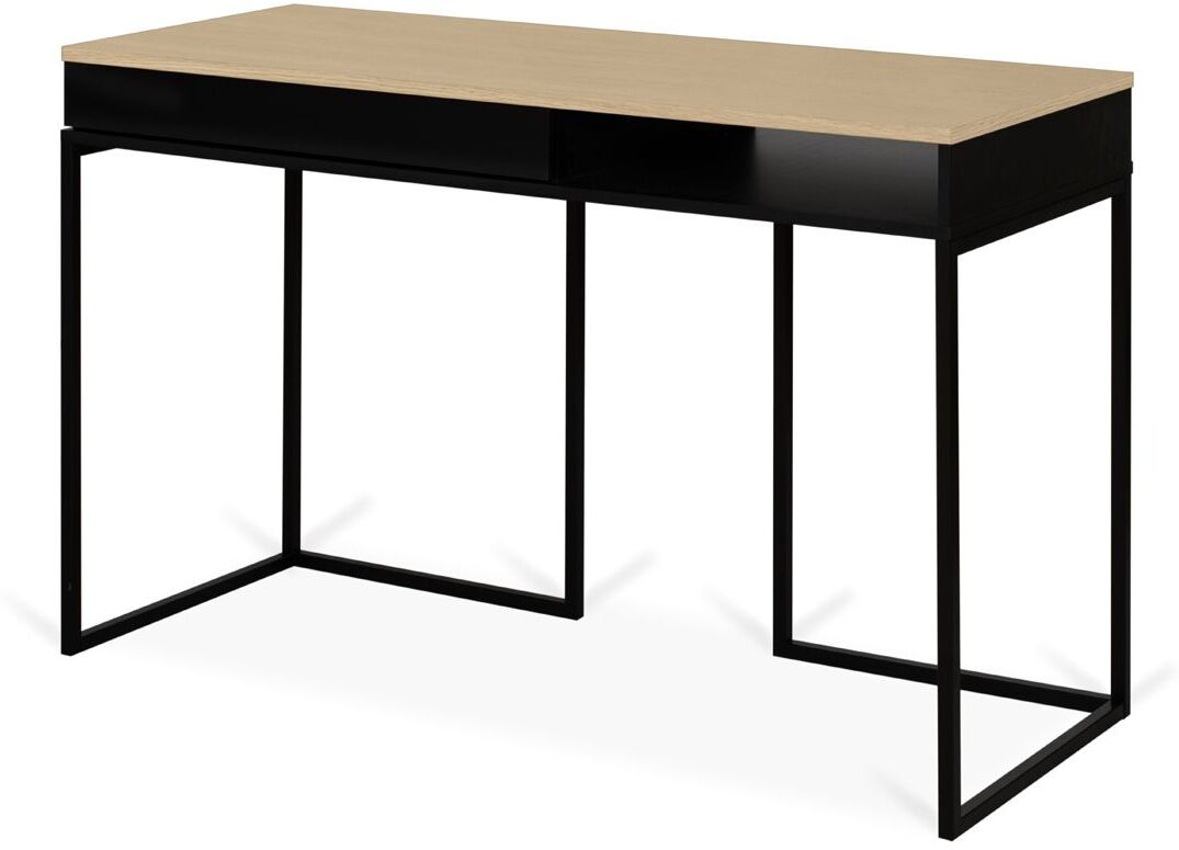 Temahome - City Skrivebord 130x50 - Lys egefinér/Svart   Unoliving