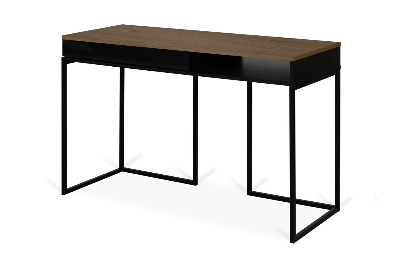 Temahome - City Skrivebord 130x50 - Valnøtt/Svart   Unoliving