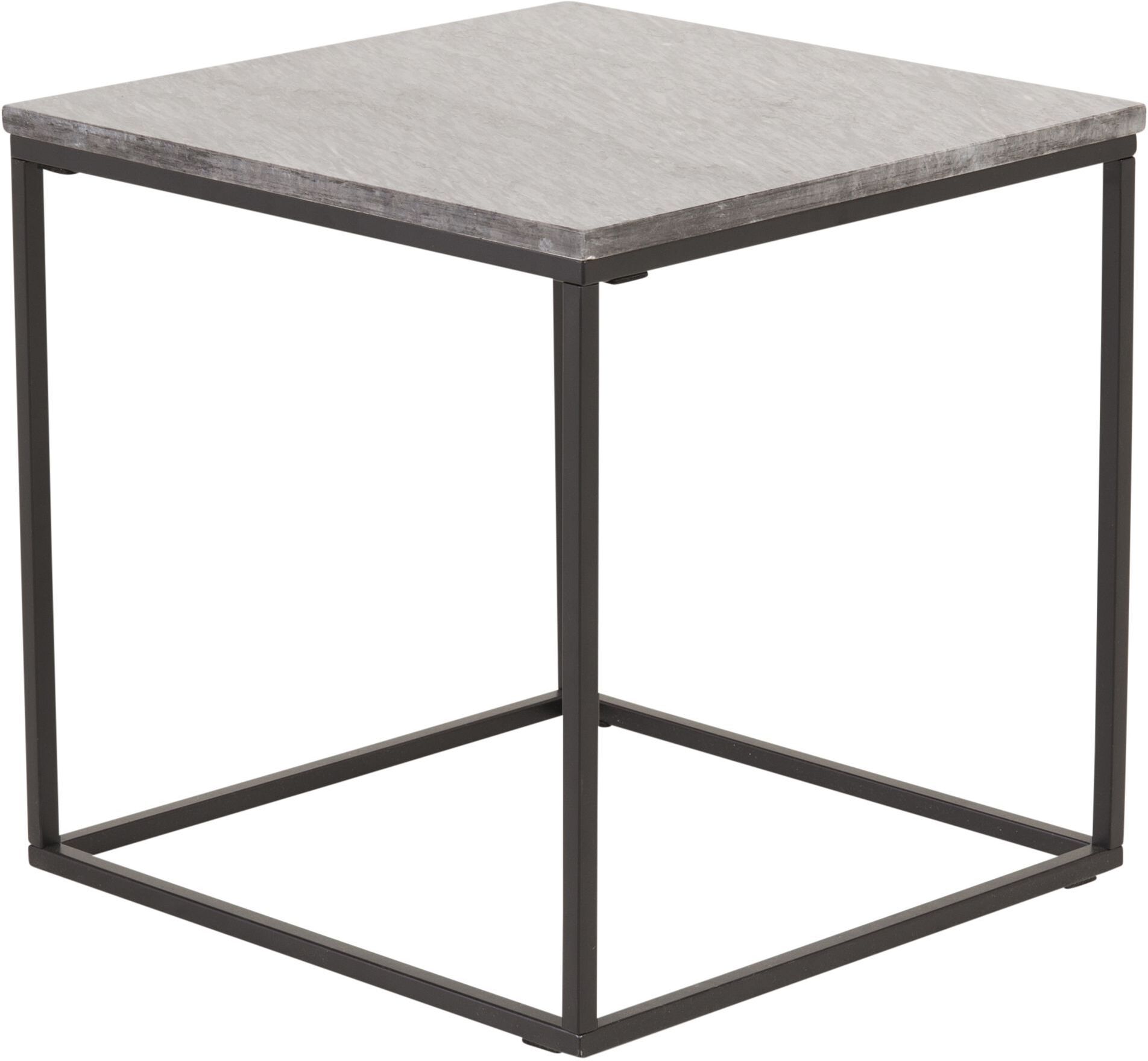 Venture Design Estelle Sidebord - Marmor Topp/Svarte Metallben, 50x50   Unoliving