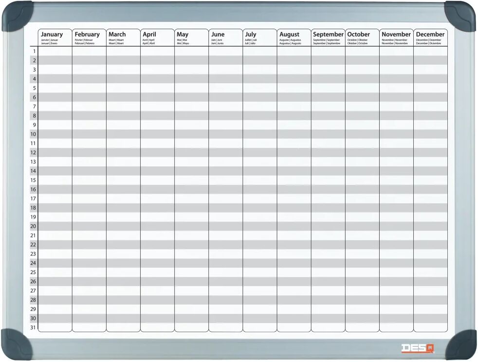 DESQ Magnetisk årstavle 60x90 cm hvit