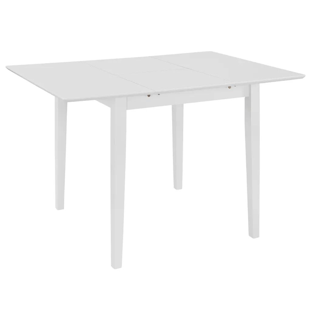 vidaXL Uttrekkbart spisebord hvit (80-120)x80x74 cm MDF