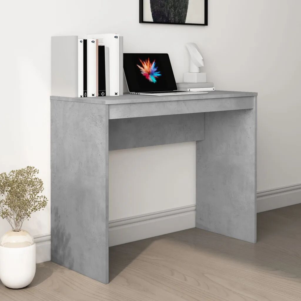 vidaXL Skrivebord betonggrå 90x40x72 cm sponplate