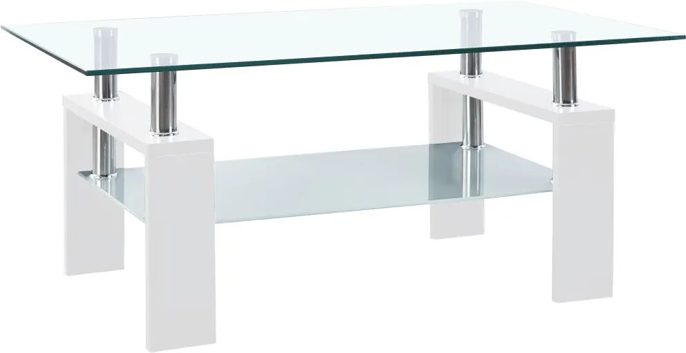 vidaXL Salongbord hvit 95x55x40 cm herdet glass