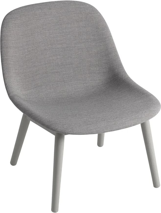 Muuto Fiber lounge stol med eikebein grå