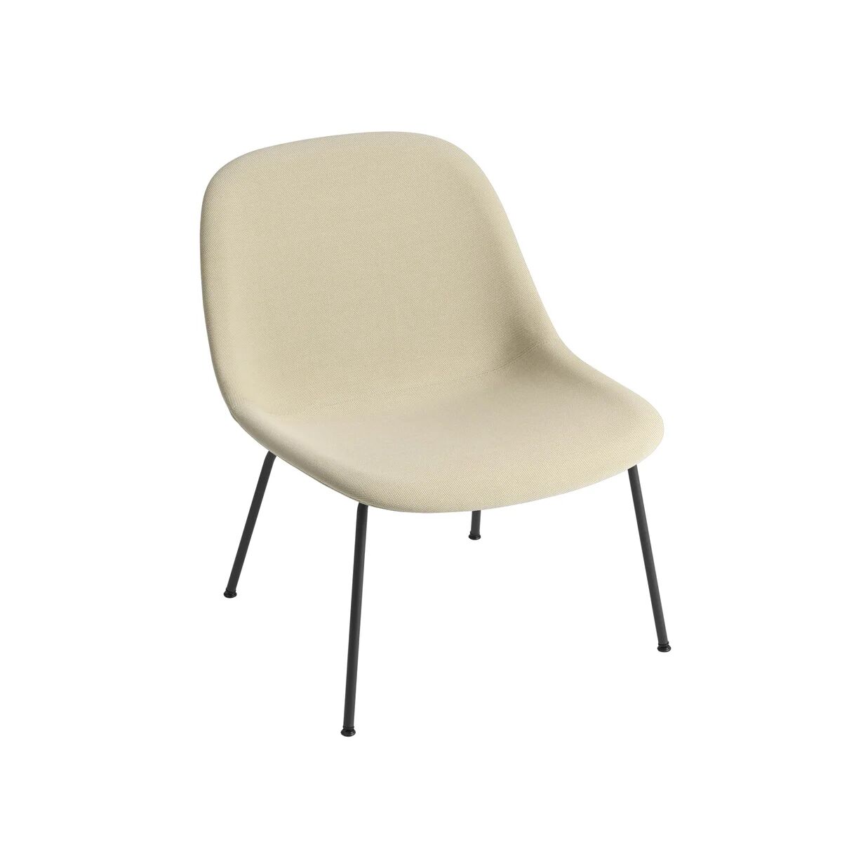 Muuto Fiber lounge stol med stålbein beige, svart