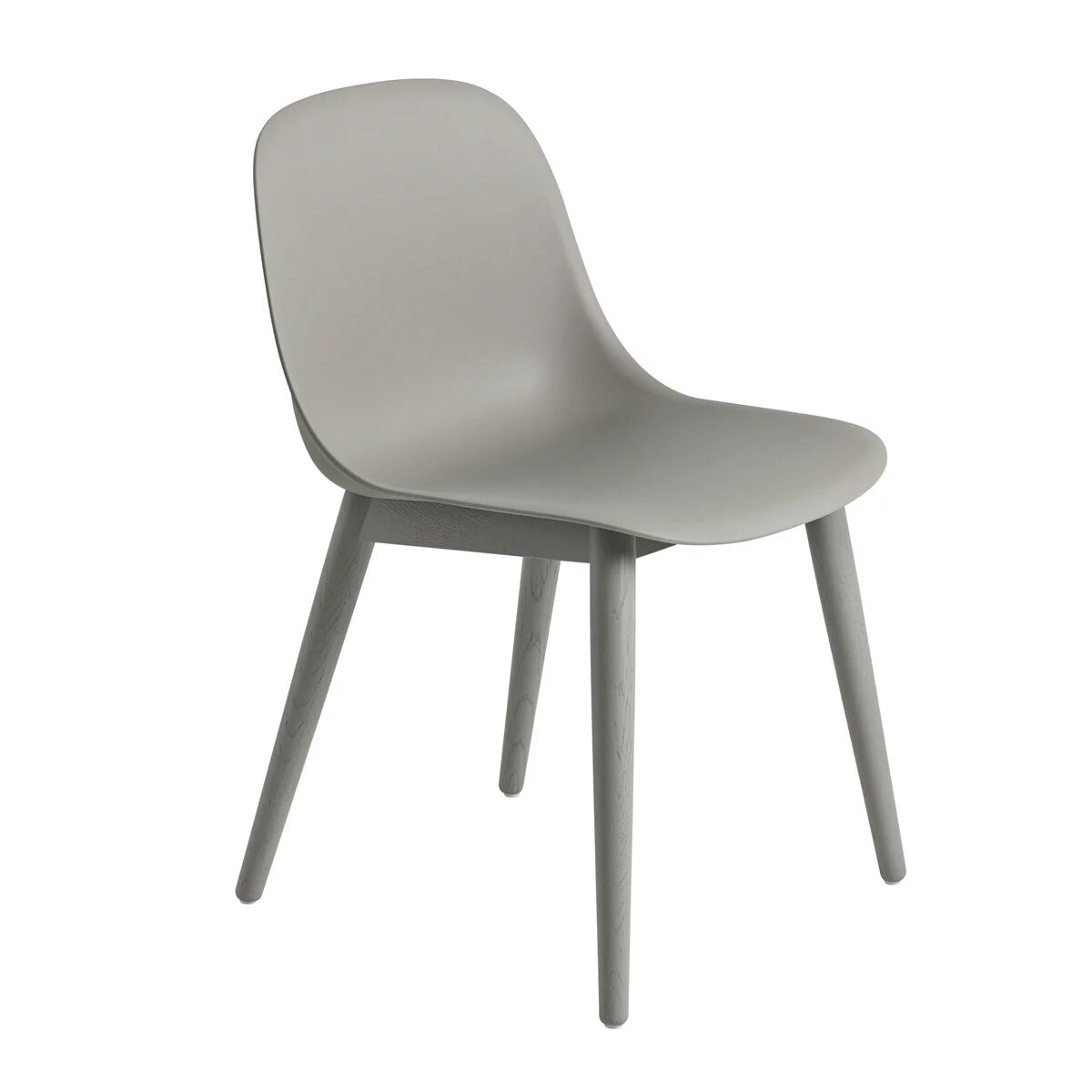 Muuto Fiber Side Chair stol med trebein grå