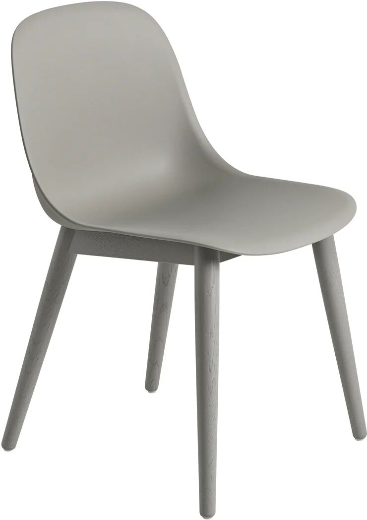 Muuto Fiber Side Chair stol med trebein grå