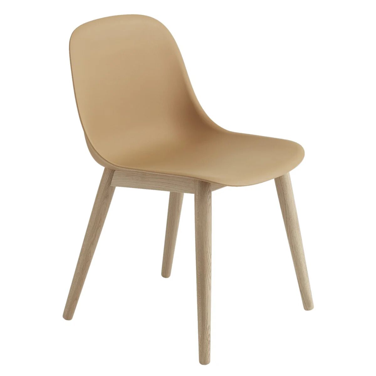 Muuto Fiber Side Chair stol med trebein Ochre-oak