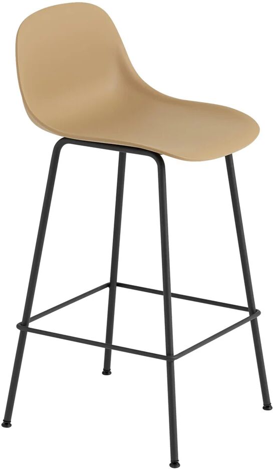 Muuto Fiber Tube barstol ryggstøtte 65 cm ockra-svart