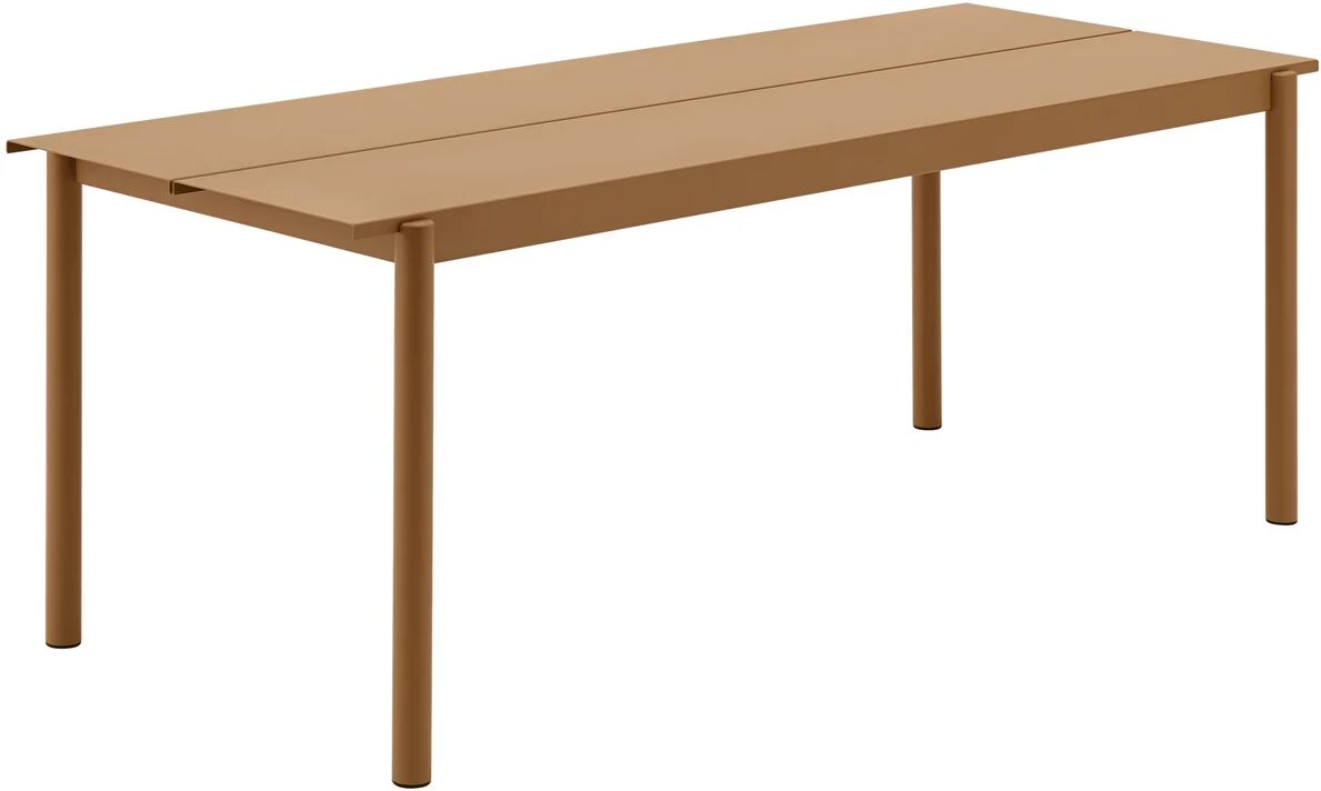 Muuto Linear stålbord 200 cm Burnt oransje