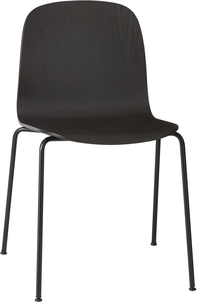 Muuto Visu Chair stålunderstell Svart-svart