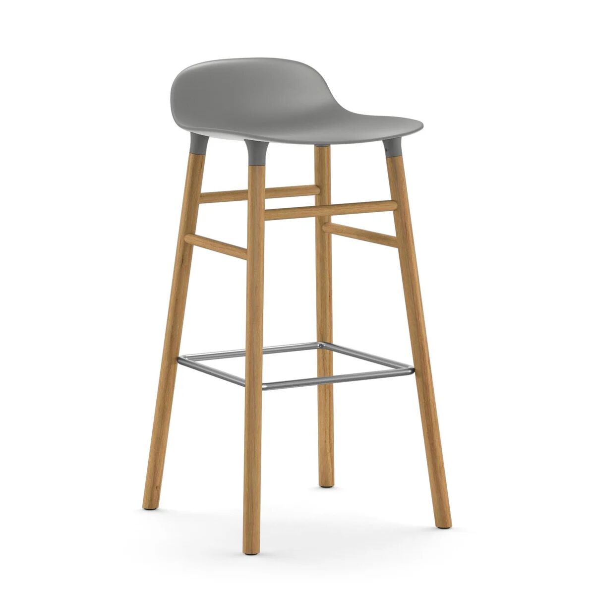Normann Copenhagen Form barstol eikebein 75 cm grå