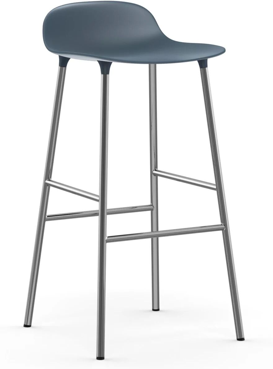 Normann Copenhagen Form barstol forkromede bein 75 cm Blå