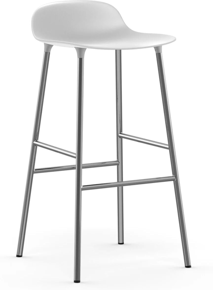 Normann Copenhagen Form barstol forkromede bein 75 cm Hvit